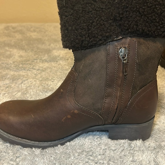 Ugg Australia 1914 Upper Leather Boot Zip Sides Brown Women’s,Size 8.5 - Picture 7 of 16